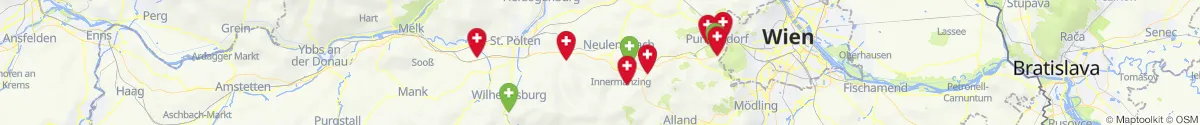 Kartenansicht für Apotheken-Notdienste in der Nähe von Sankt Pölten (Land) (Niederösterreich)